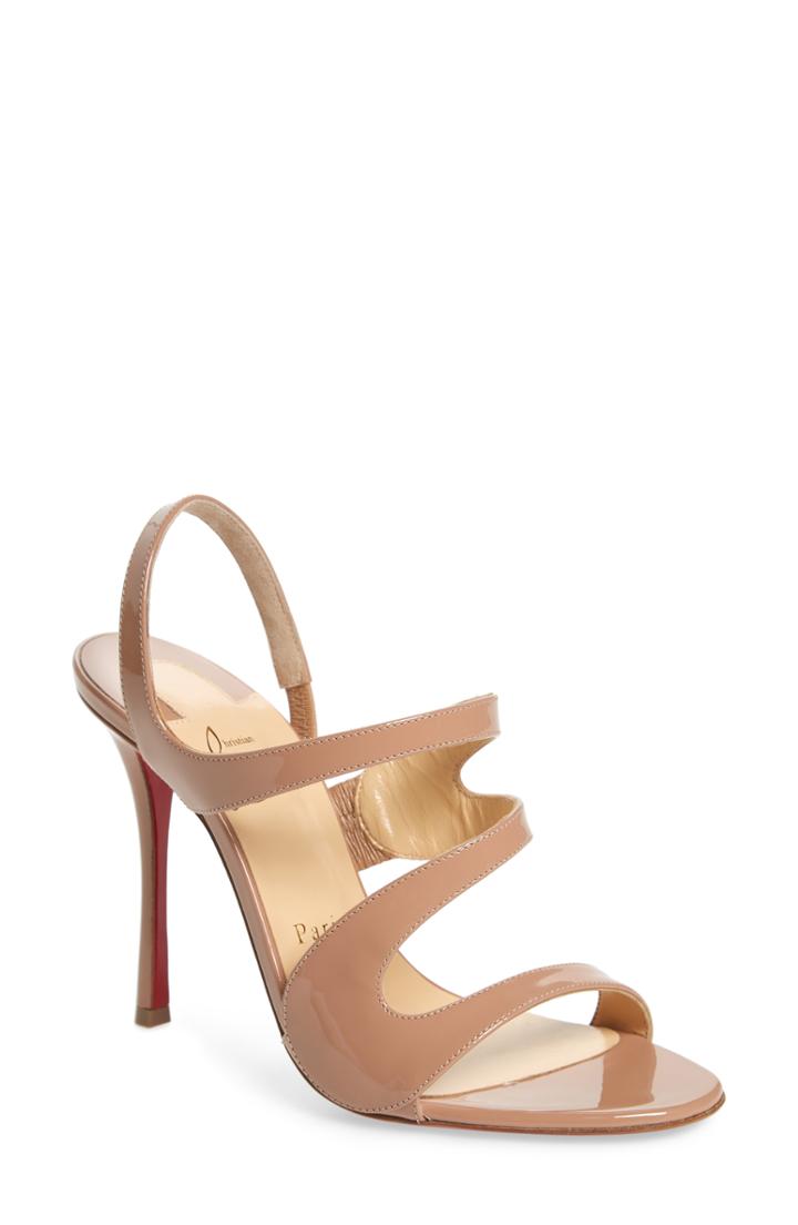 Women's Christian Louboutin Vavazou Slingback Sandal Us / 39eu - Beige