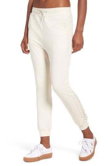 Women's Puma Lacing Sweatpants - White