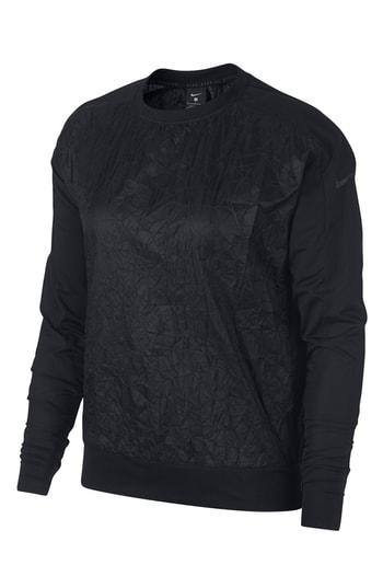 Women's Nike Seasonal Water Repellent Women's Pullover Running Jacket - Black