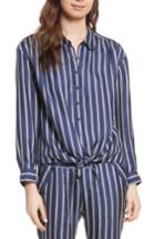 Women's Joie Adiba Stripe Silk Shirt - Blue