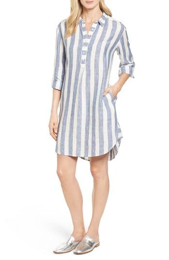 Women's Caslon Linen Shirt Dress - Blue