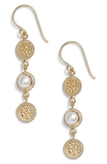 Women's Anna Beck Pearl Triple Disc Drop Earrings