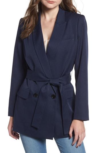 Women's Mural Belted Blazer - Blue