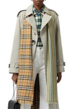 Women's Burberry Colorblock Vintage Check Gauze Wool & Silk Scarf, Size - Pink