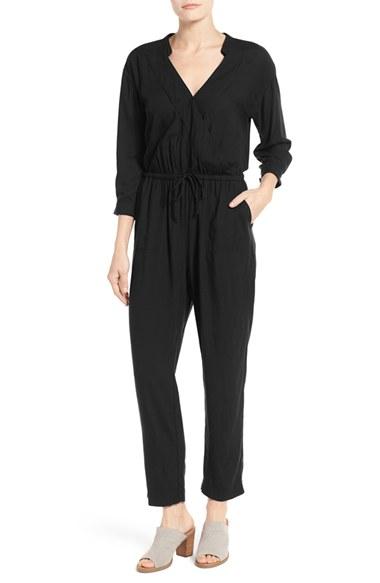 Women's Caslon Woven Jumpsuit - Black