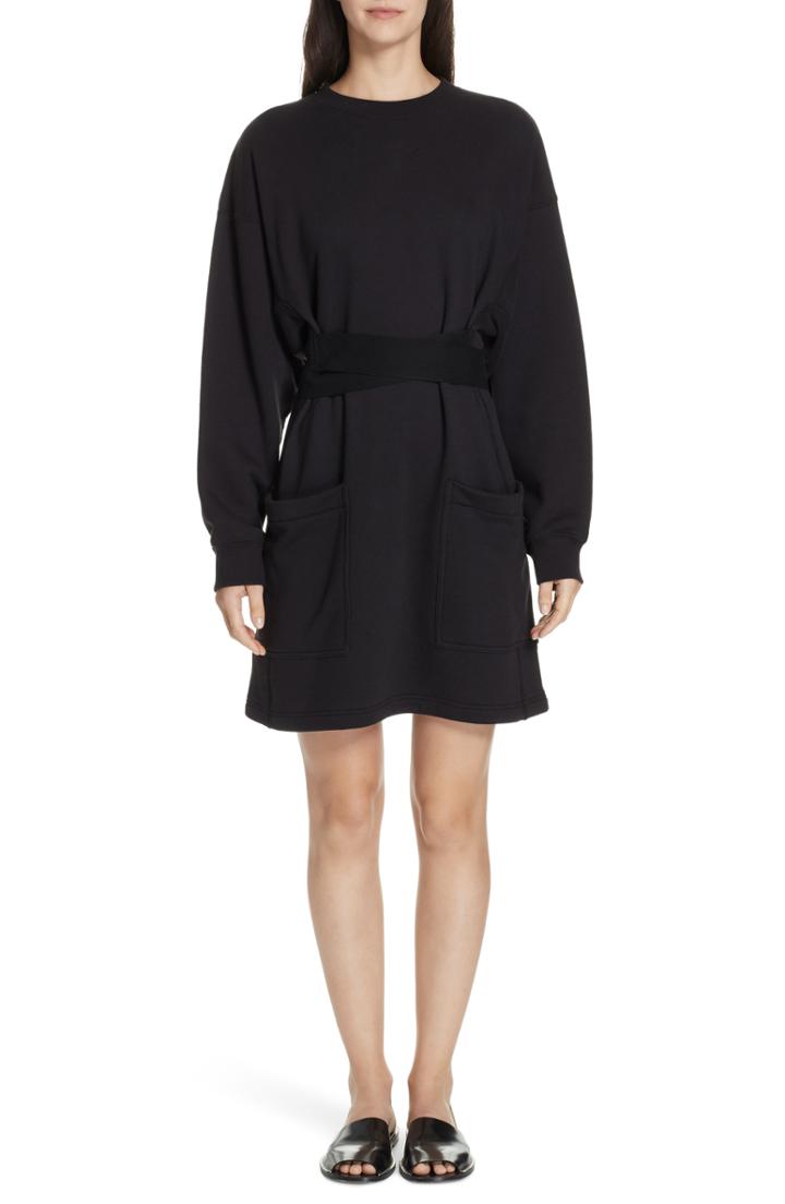 Women's Proenza Schouler Pswl Belted Sweatshirt Dress - Black