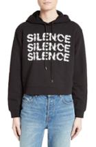 Women's Mcq Alexander Mcqueen Graphic Crop Hoodie - Black