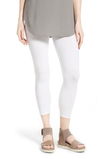 Women's Eileen Fisher Organic Cotton Crop Leggings - White