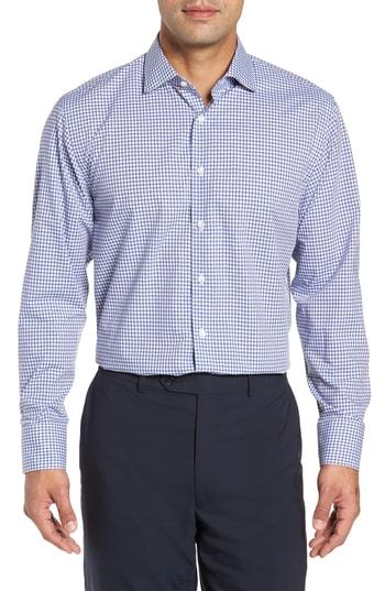 Men's John W. Nordstrom Traditional Fit Check Dress Shirt .5 - Brown