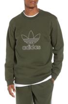 Men's Adidas Outline Trefoil Crewneck Sweatshirt - Green
