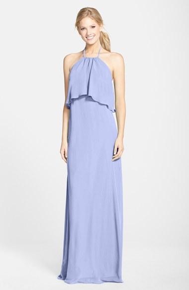 Women's Nouvelle Amsale 'cait' Chiffon Halter Gown - Purple