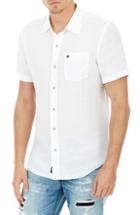 Men's True Religion Brand Jeans Roll Cuff Linen Shirt, Size - White