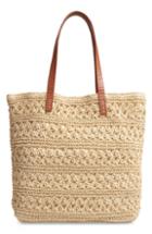 Nordstrom Packable Woven Raffia Tote - Brown