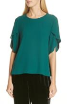 Women's Eileen Fisher Tulip Sleeve Silk Top - Green