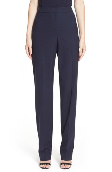 Women's St. John Collection 'diana' Tropical Wool Pants - Blue