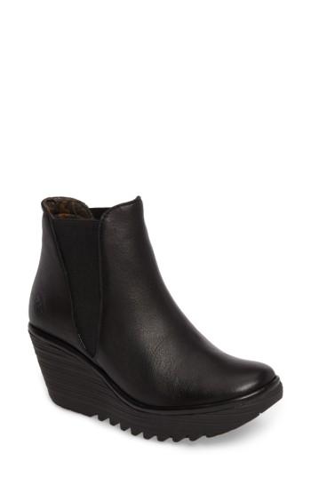 Women's Fly London Yoss Wedge Bootie .5-6us / 36eu - Black