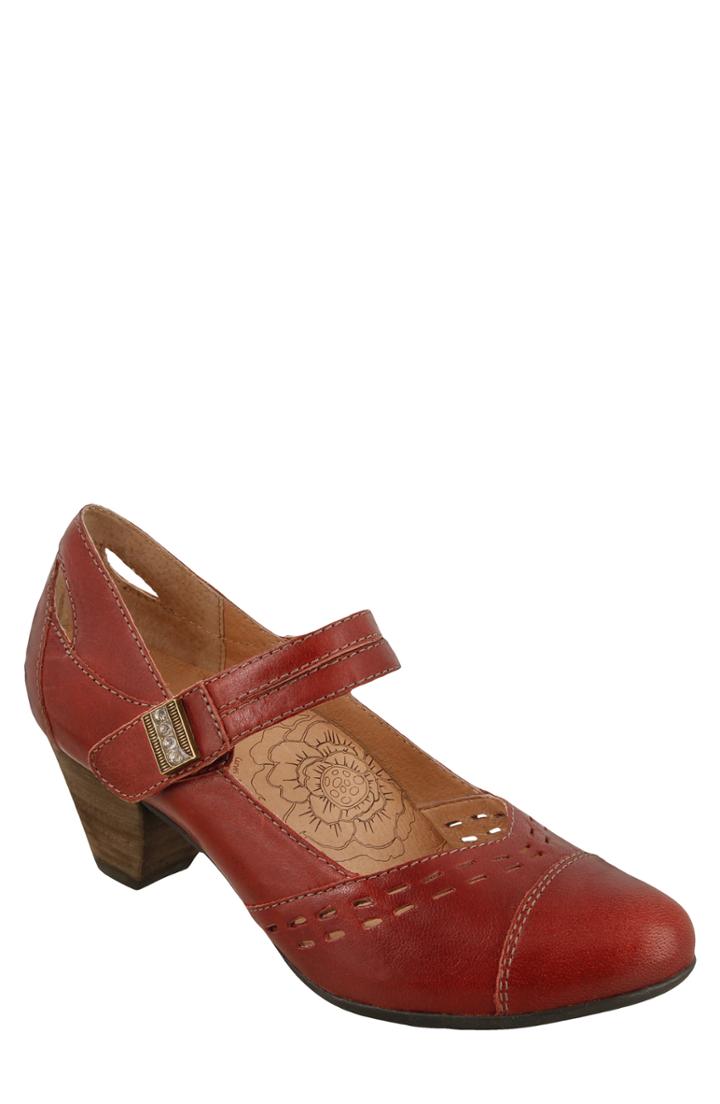 Women's Taos Stunner Laser Cutout Mary Jane Pump .5 M - Red