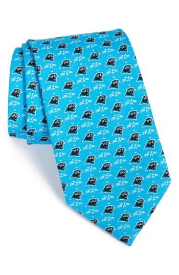 Men's Vineyard Vines 'carolina Panthers - Nfl' Woven Silk Tie, Size - Blue