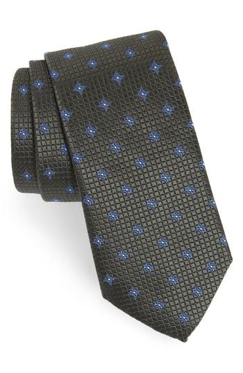 Men's Eton Medallion Silk Tie, Size - Black
