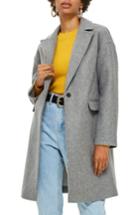 Women's Topshop Lily Knit Back Midi Coat Us (fits Like 0) - Grey