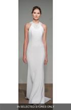 Women's Anna Maier Couture Senet Embellished Open Back Cady Gown, Size - White