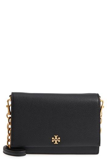 Tory Burch Georgia Pebble Leather Shoulder Bag - Black