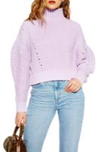 Women's Topshop Cropped Turtleneck Sweater - Purple