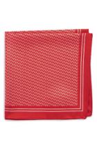 Men's Boss Geometric Pocket Square, Size - Red