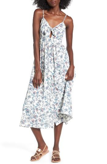 Women's Soprano Tie Front Midi Dress - Ivory