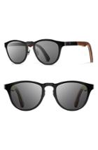 Men's Shwood 'francis' 49mm Titanium & Wood Sunglasses - Black/ Walnut