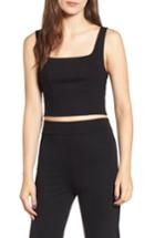 Women's Soprano Ponte Crop Top - Black