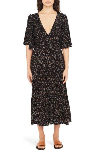 Women's Faithfull The Brand Melia Ditsy Floral Print Midi Dress - Black