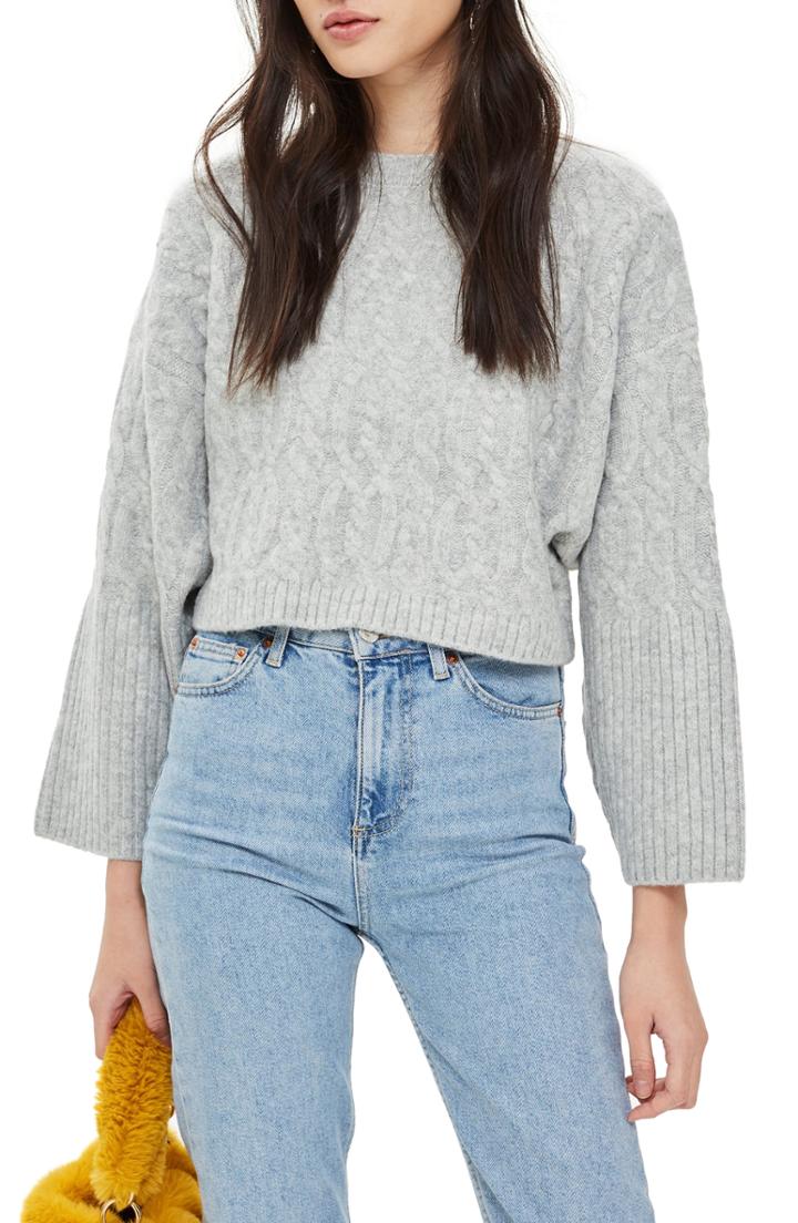 Women's Halogen Slit Sleeve Sweater, Size - Burgundy