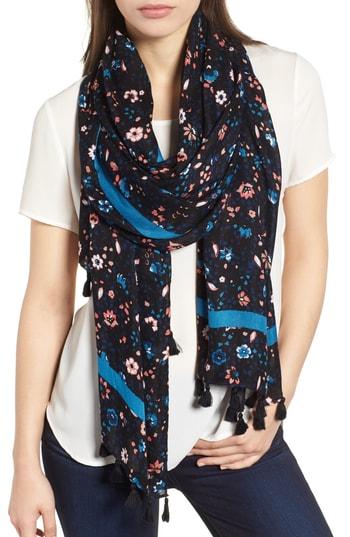 Women's Kate Spade New York Ditsy Vine Scarf, Size - Black