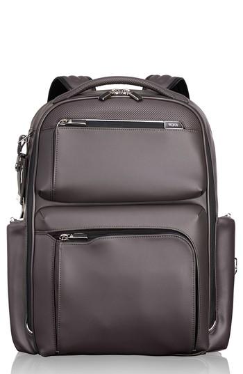 Men's Tumi Arrive - Bradley Leather Backpack - Grey