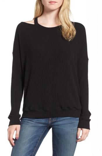 Women's Splendid Sylvie Cutout Tee - Black