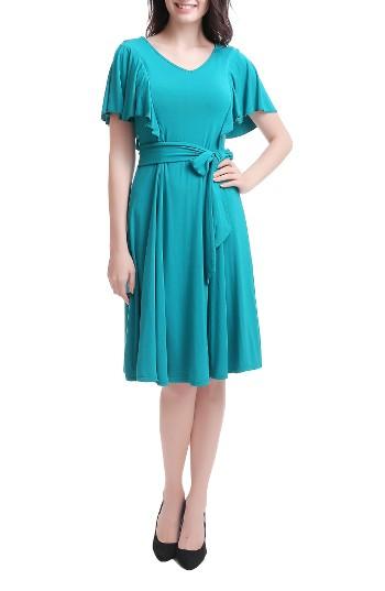 Women's Kimi & Kai Rhea Tie Maternity/nursing Skater Dress - Blue/green