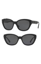 Women's Versace 56mm Cat Eye Sunglasses - Black/ Grey