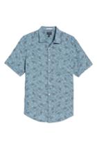 Men's Good Man Brand Tokyo Slim Fit Floral Short Sleeve Sport Shirt - Blue