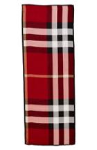 Women's Burberry Mega Check Silk Scarf, Size - Red