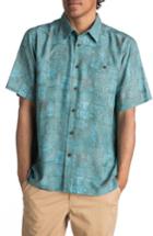 Men's Quiksilver Waterman Collection Tikitaka Camp Shirt, Size - Green