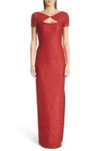 Women's St. John Evening Sequin Column Gown - Red