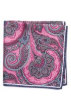 Men's Nordstrom Men's Shop Paisley Silk Pocket Square, Size - Pink