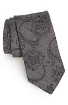 Men's Ted Baker London Paisley Silk Tie, Size - Black