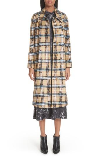 Women's Burberry Calderbrook Scribble Check Car Coat Us / 34 It - Brown