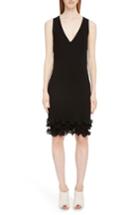 Women's Givenchy Ribbed Ruffle Hem Dress - Black