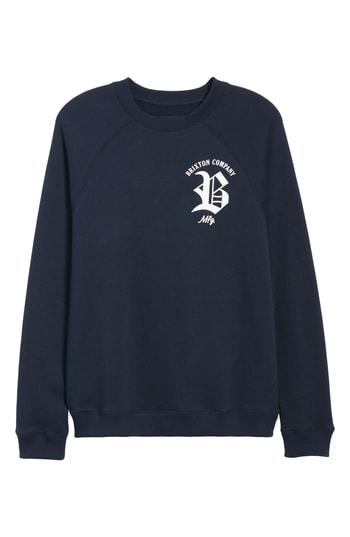 Men's Brixton Rawson Raglan Crewneck Sweatshirt, Size - Blue