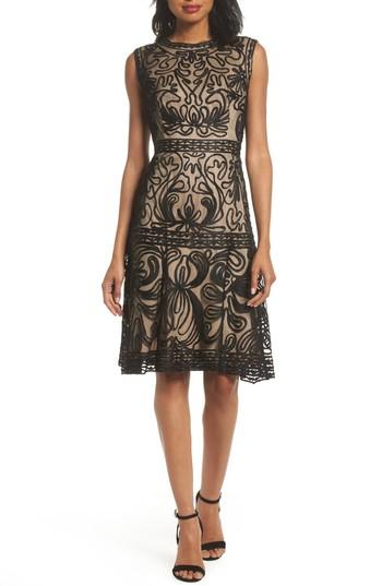 Women's Js Collections Soutache Fit & Flare Dress - Black