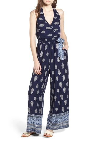 Women's Band Of Gypsies Bandana Print Jumpsuit - Blue