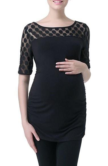 Women's Kimi And Kai 'gisele' Dot Mesh Maternity Top